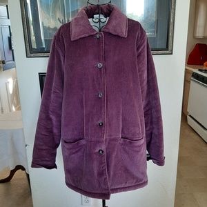 Blair Purple corduroy fleece lined jacket Medium